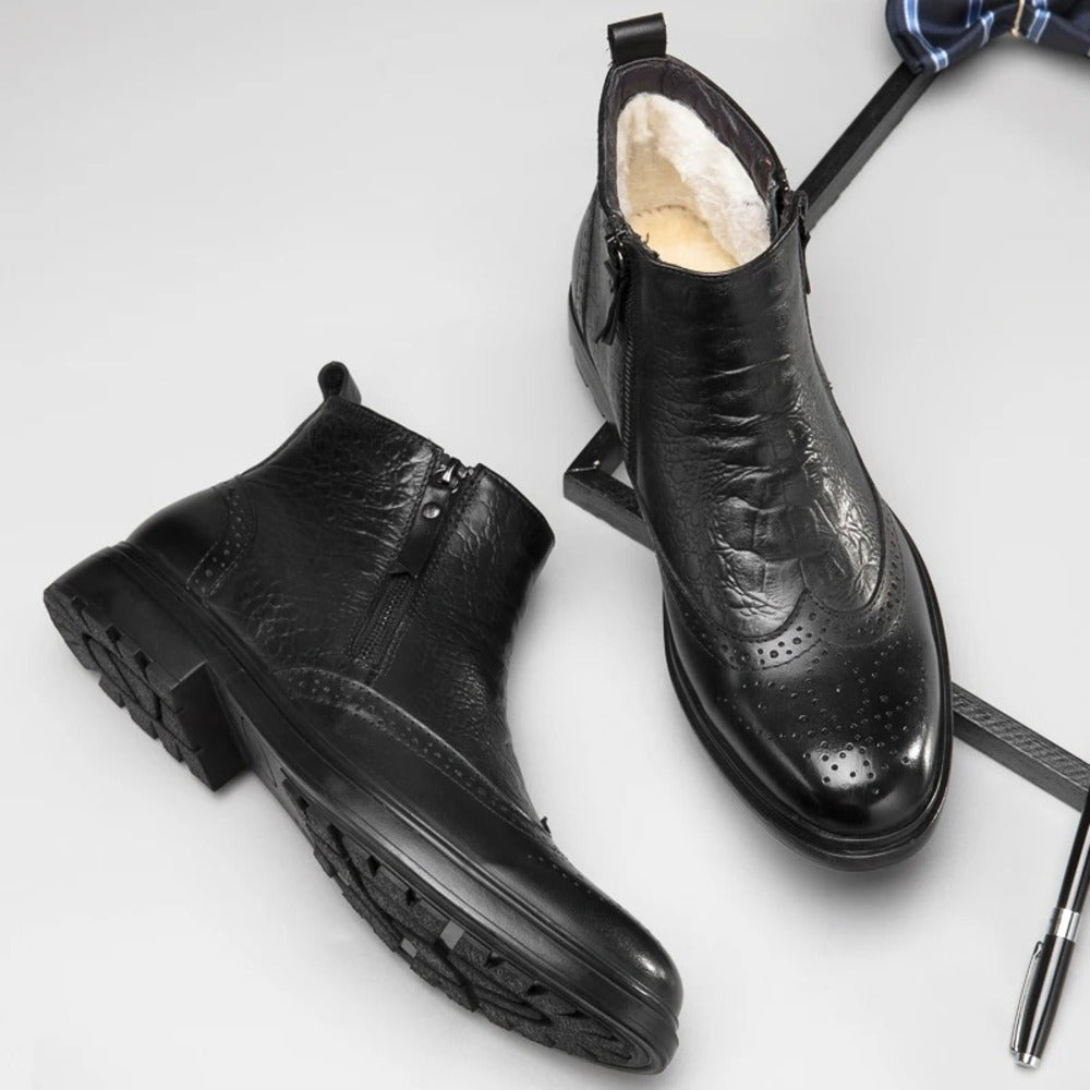 Bottines homme cuir zip