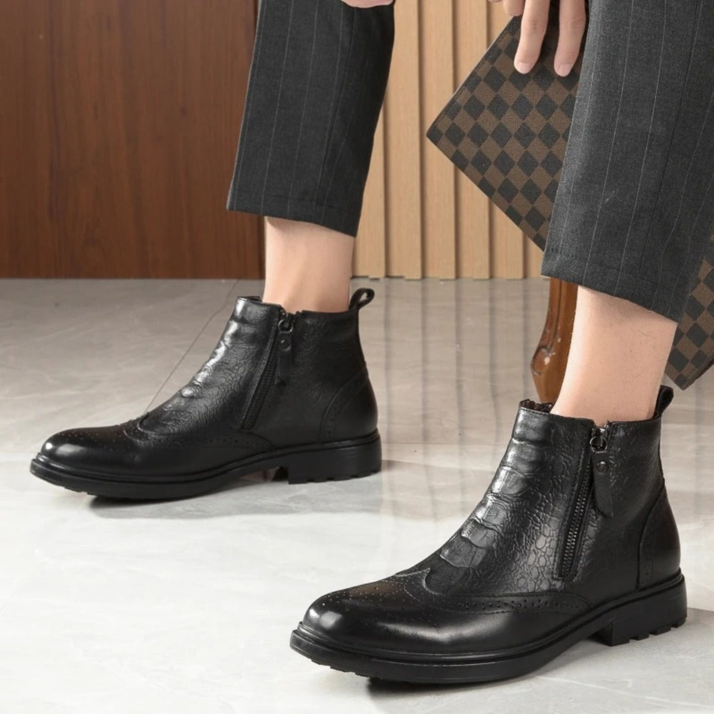 Bottines homme cuir zip