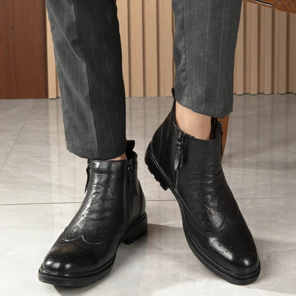 Bottines homme cuir zip