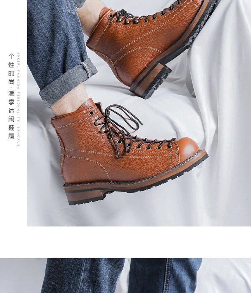 Bottes en cuir pour homme