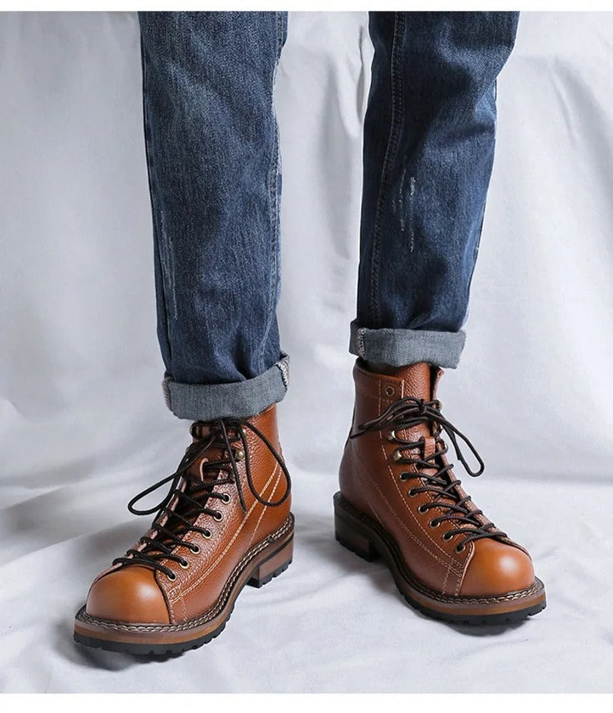 Bottes en cuir pour homme