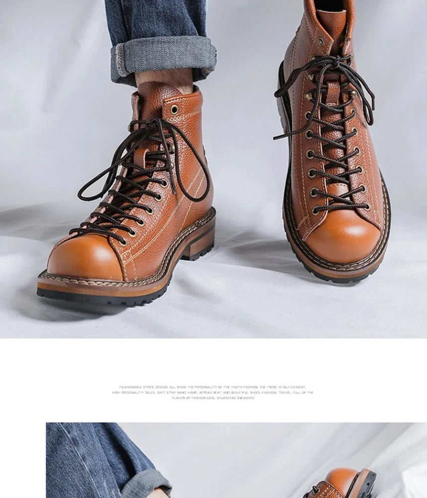 Bottes en cuir pour homme