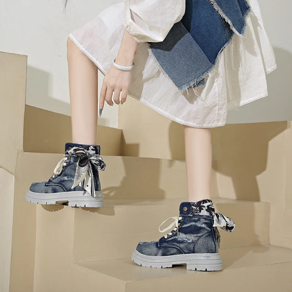 Bottines style urbain en jean