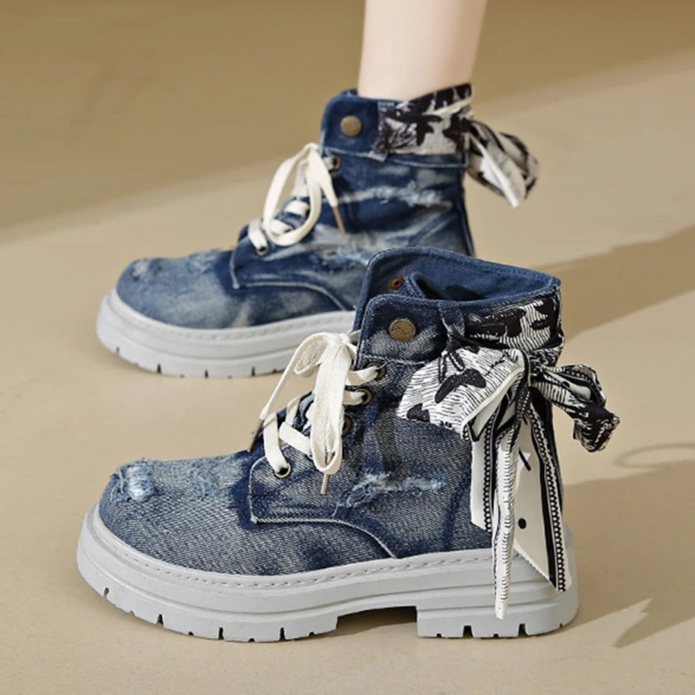 Bottines style urbain en jean