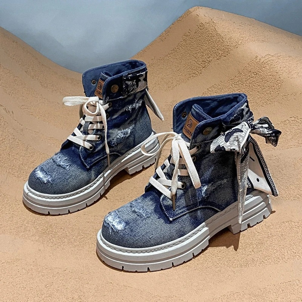 Bottines style urbain en jean
