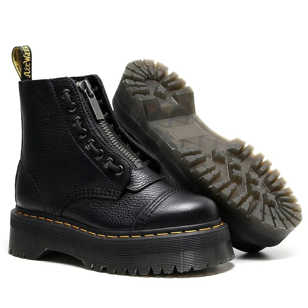 Bottines à lacets cuir femme compensées