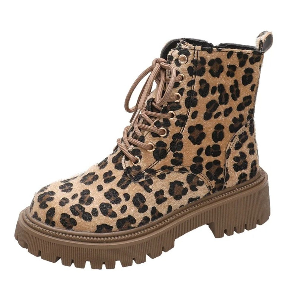 Bottines femme imprimé léopard