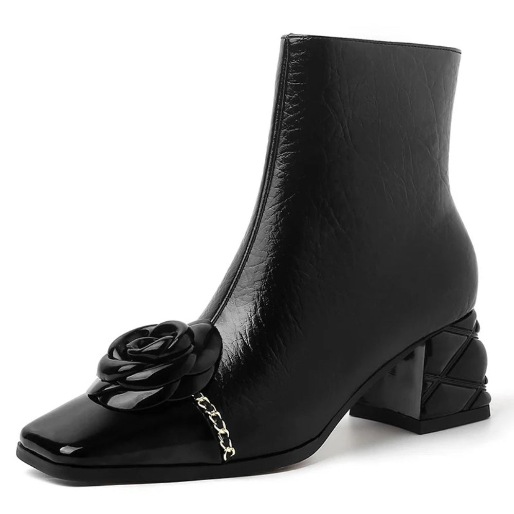 Bottines noir et or