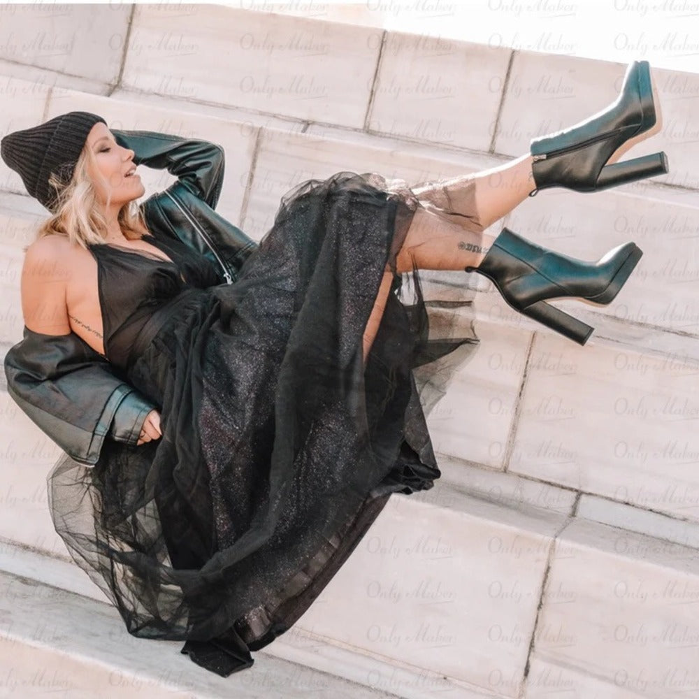 Bottines noires à talons
