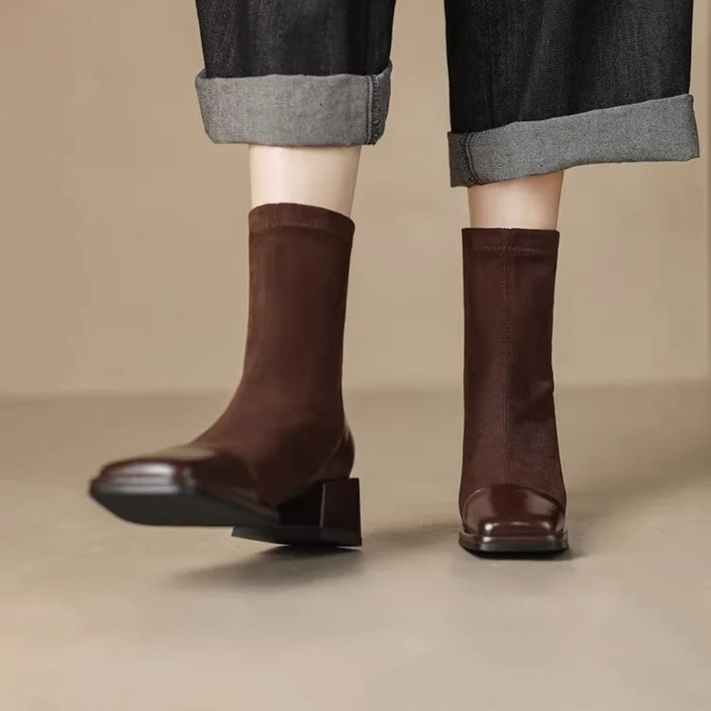 Bottines prune femme