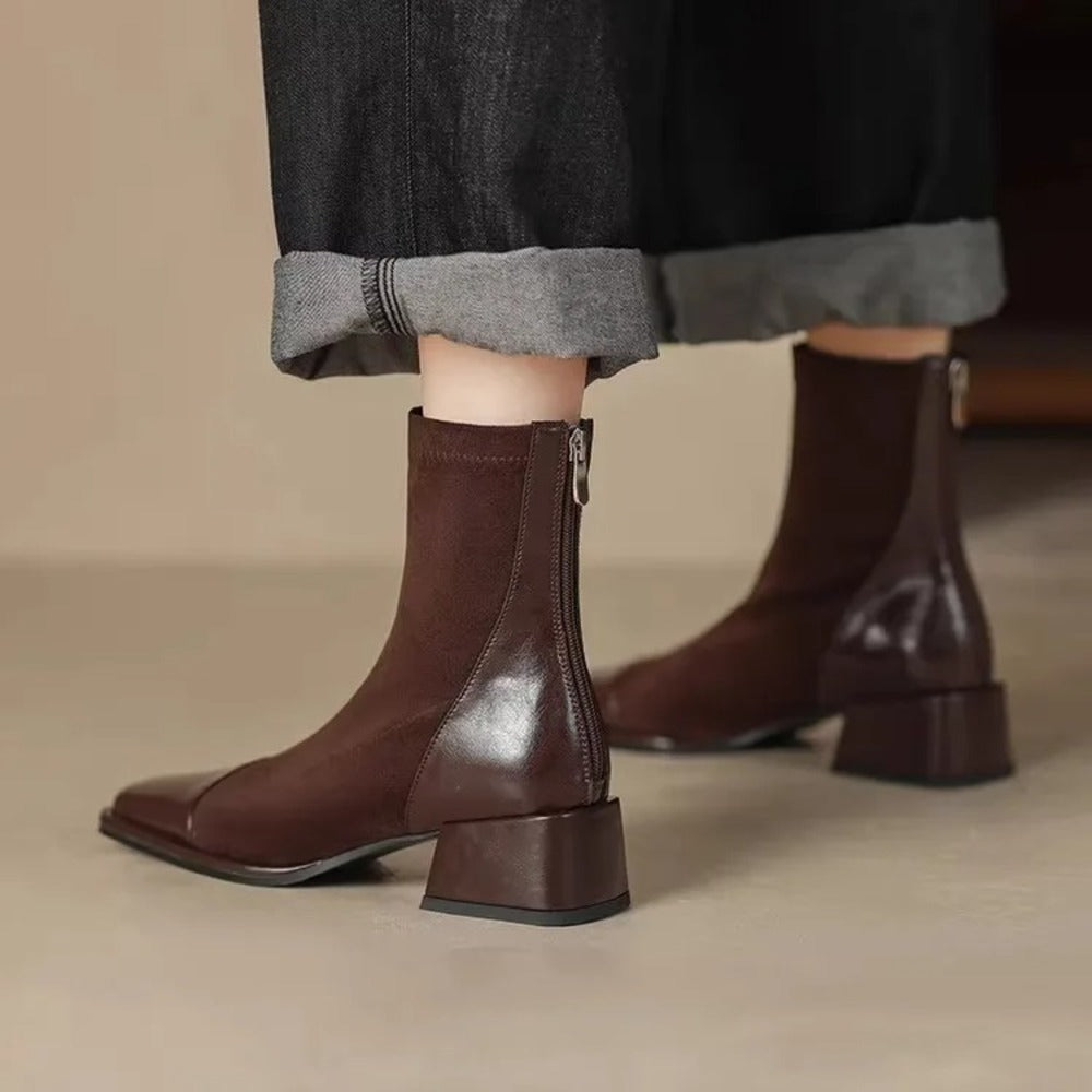 Bottines prune femme
