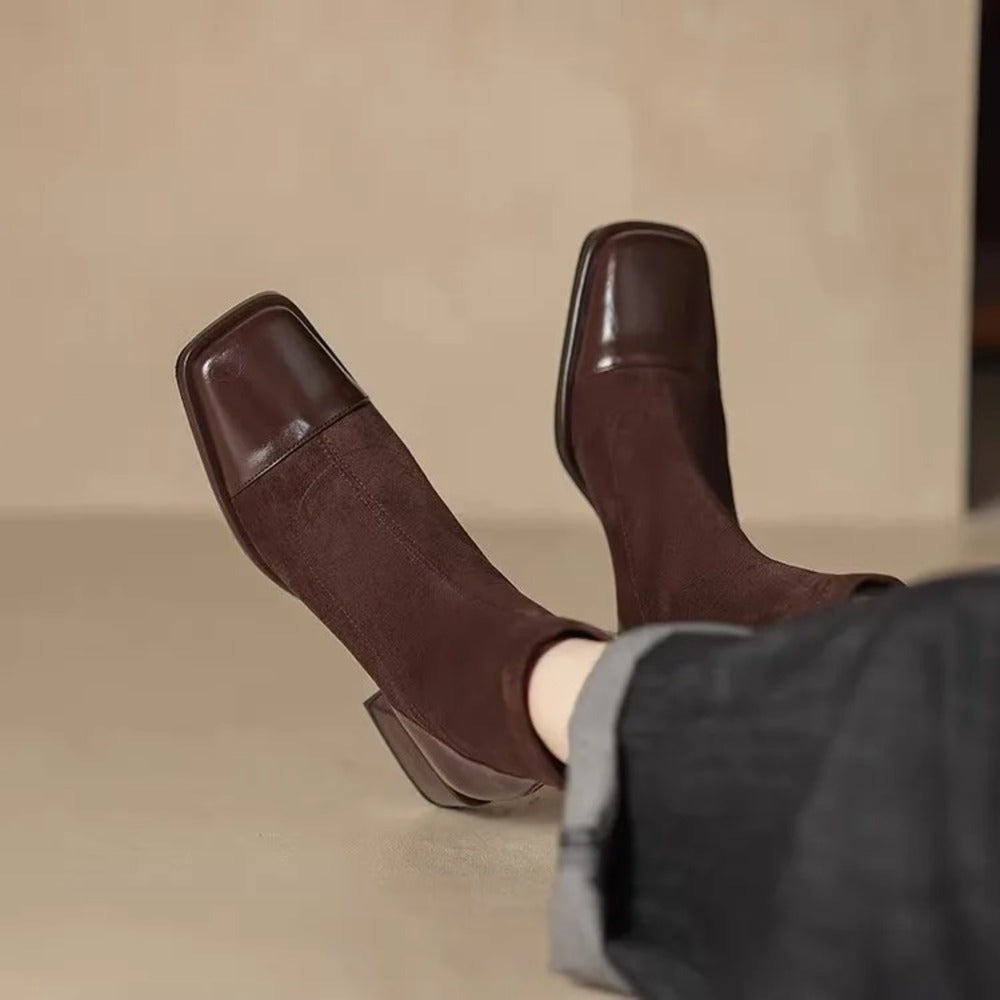 Bottines prune femme