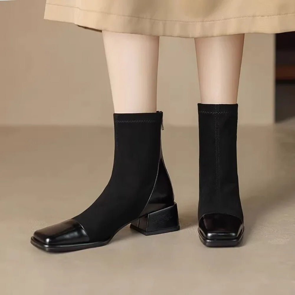 Bottines prune femme