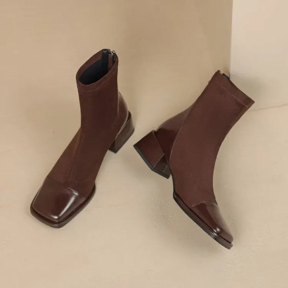 Bottines prune femme