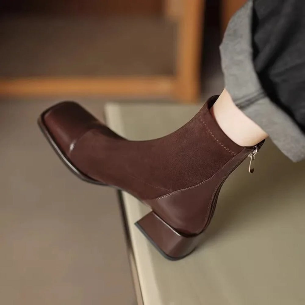Bottines prune femme