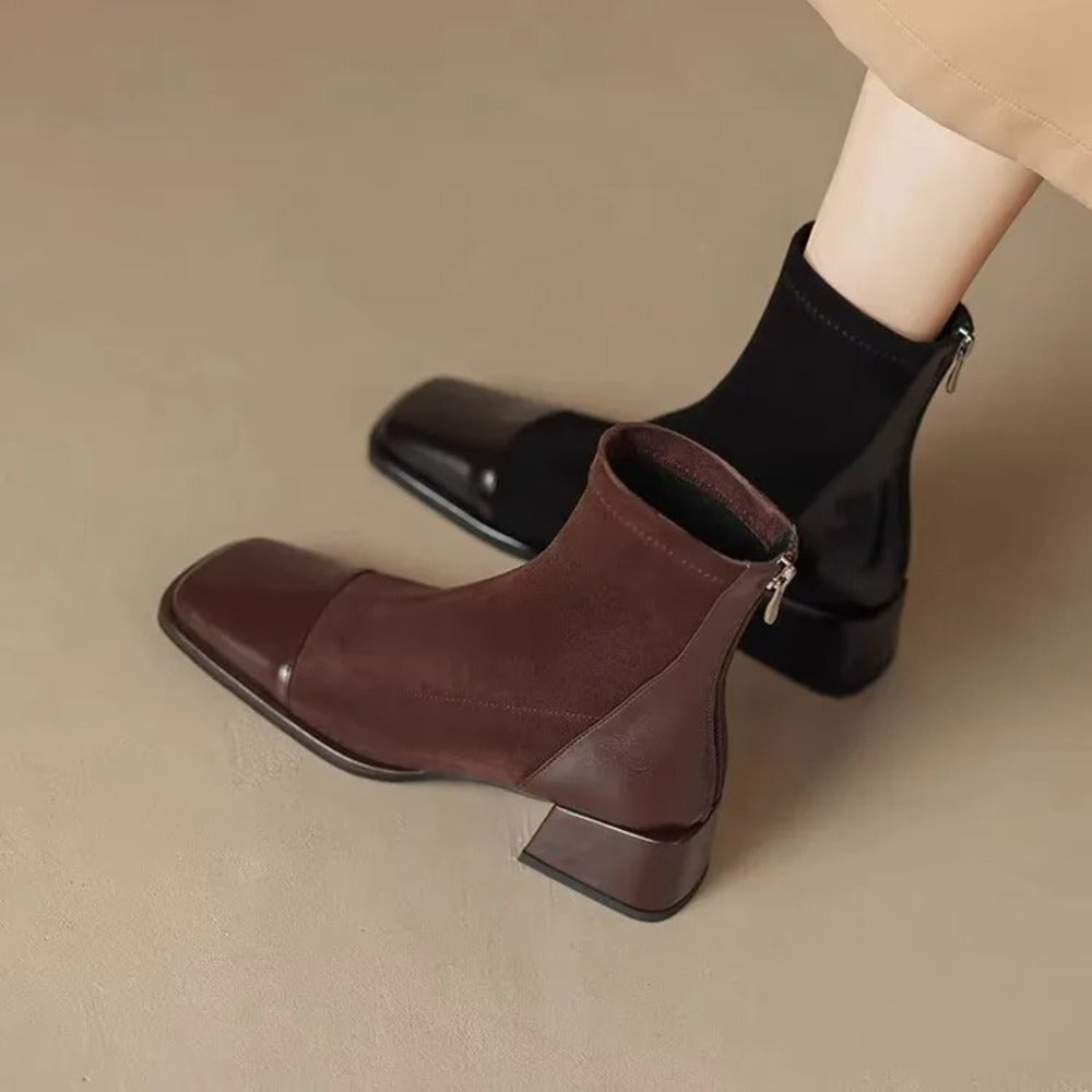 Bottines prune femme