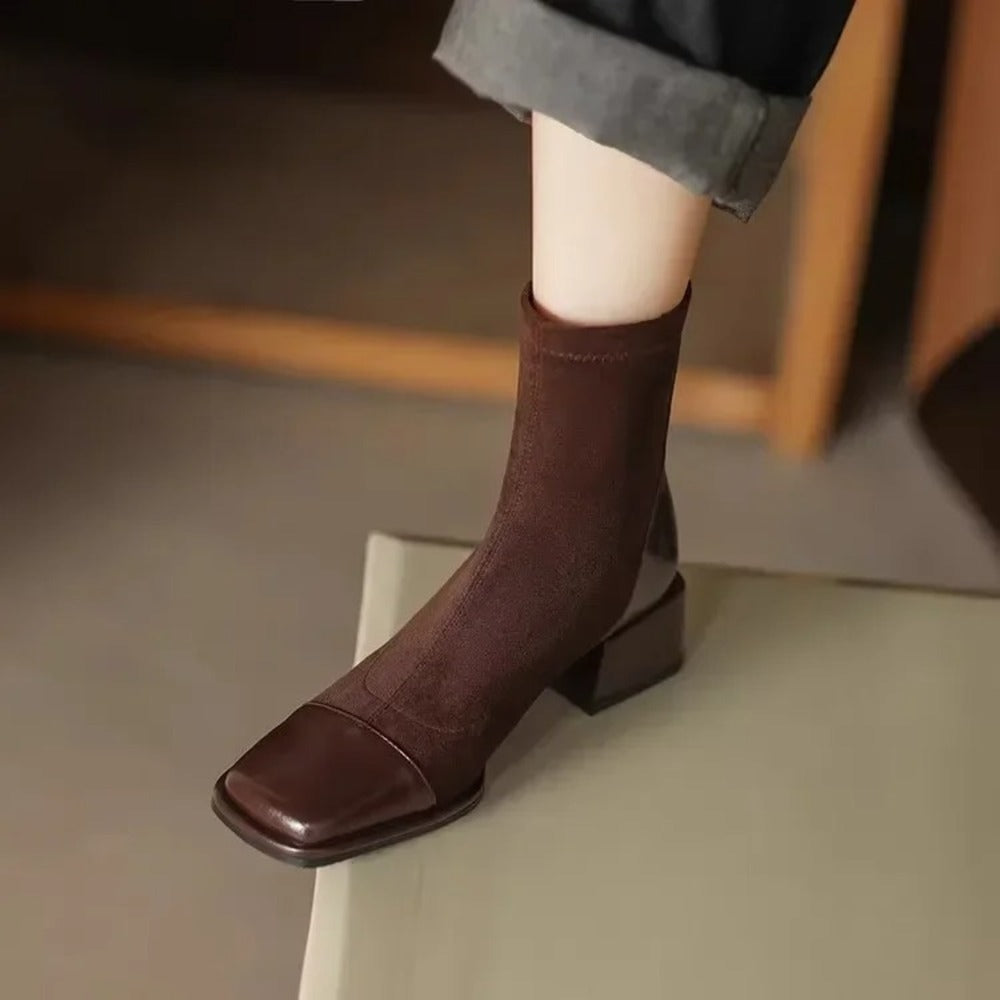 Bottines prune femme