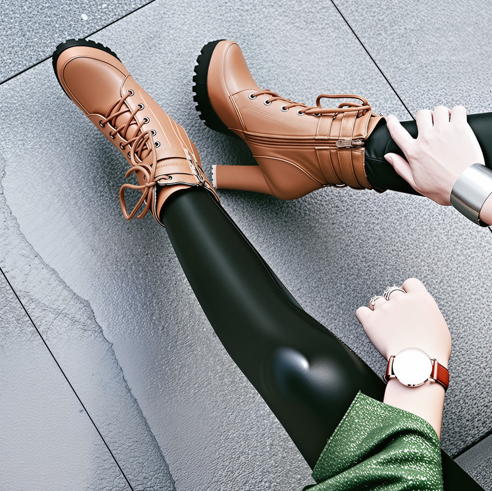 Bottines talons carrés