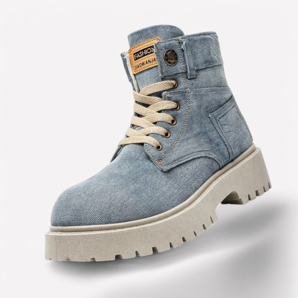 Bottines bleues effet jean