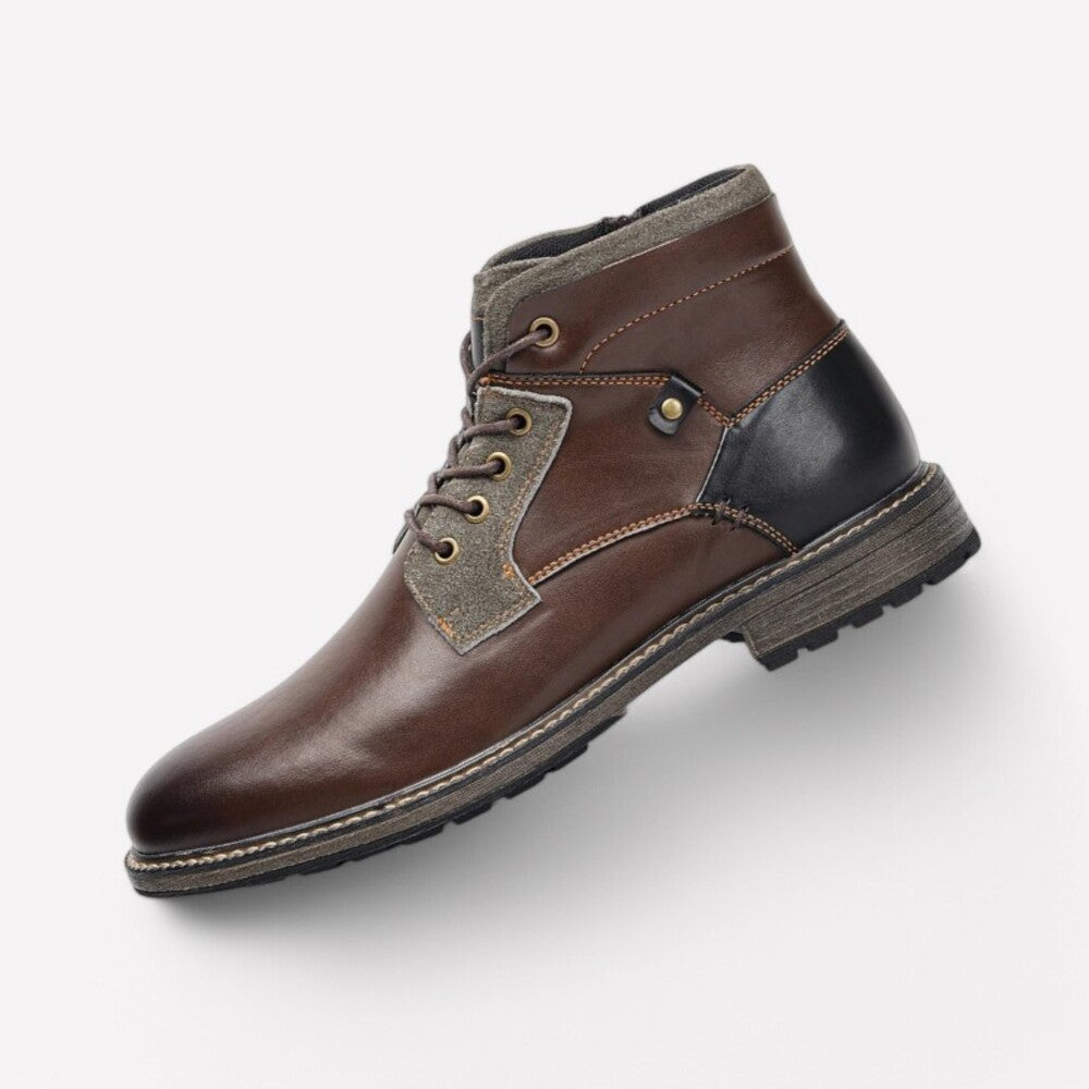 Bottines à talonnettes en cuir pour homme