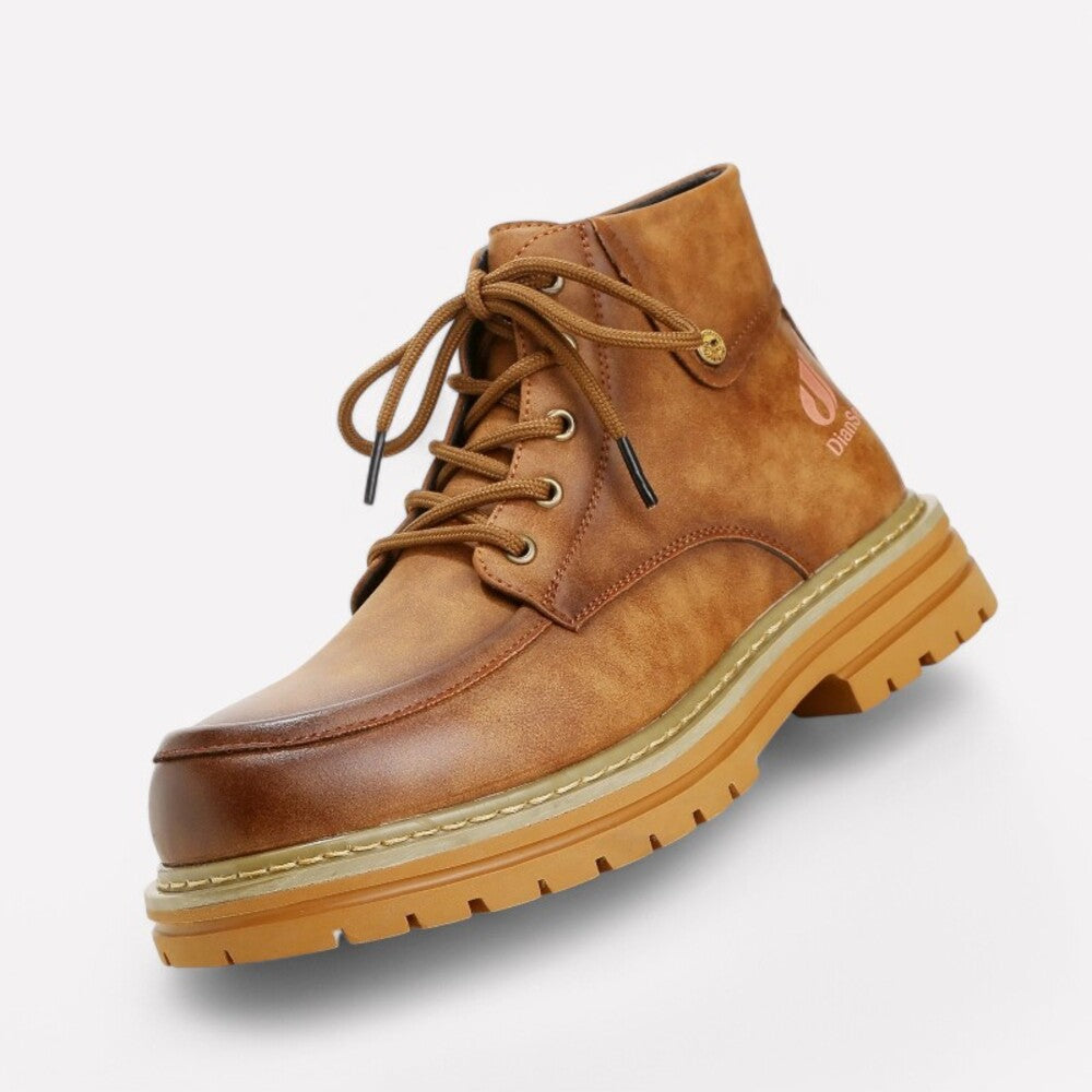 Bottines en cuir marron pour homme