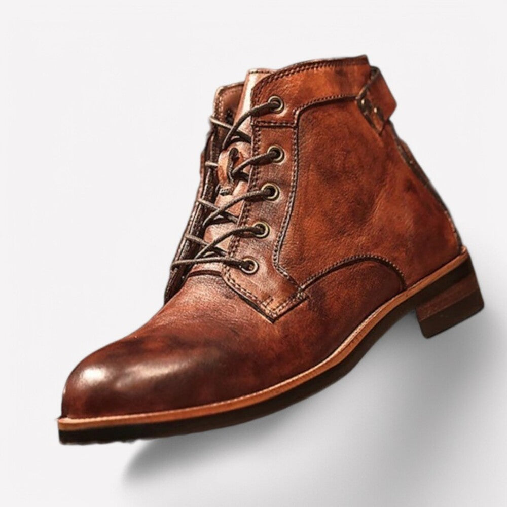 Bottines américaines à lacets pour homme en cuir
