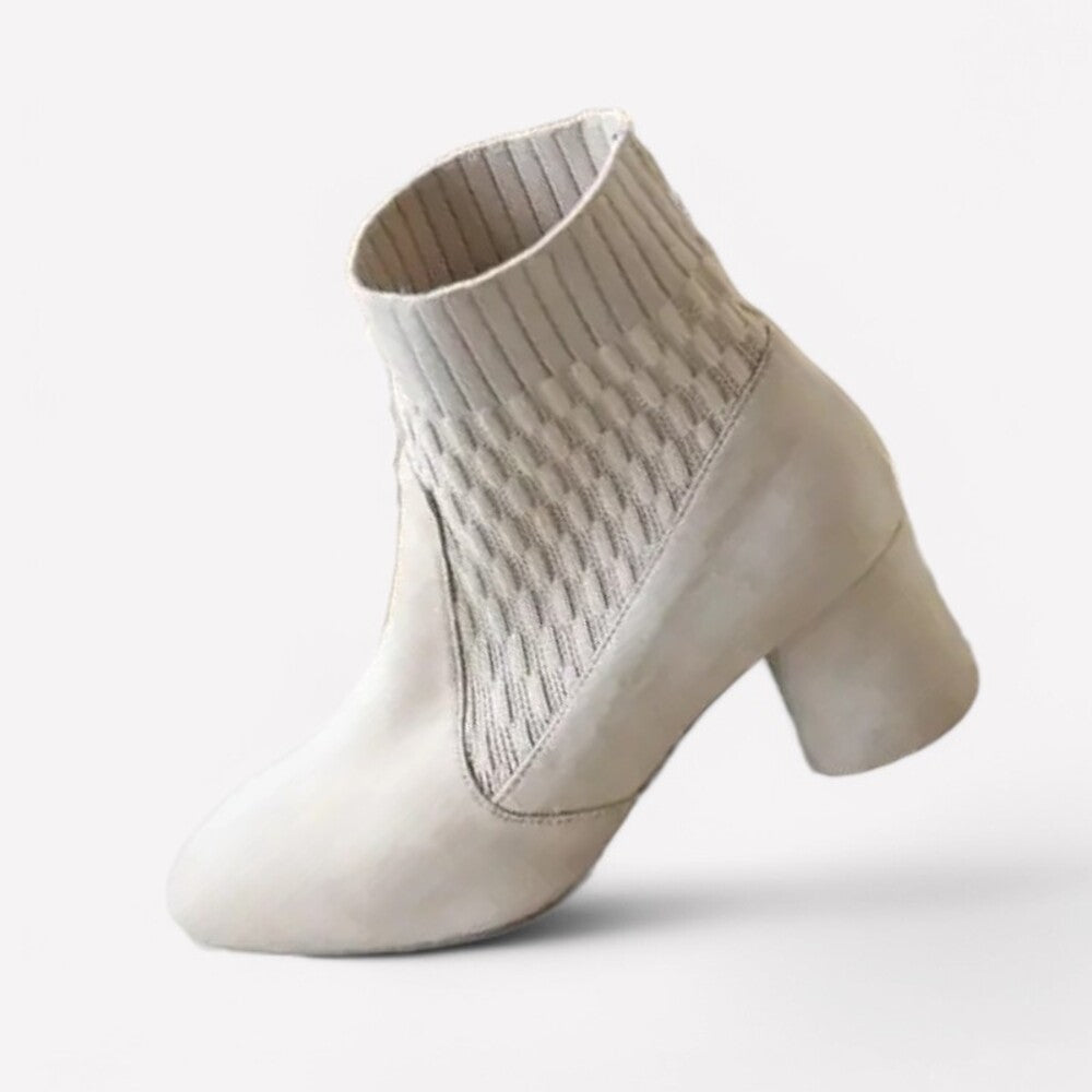 Bottines à talon en daim à enfiler
