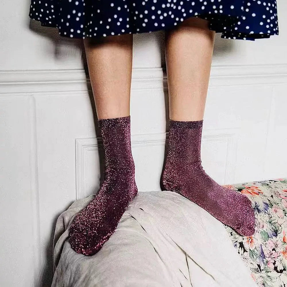Chaussettes paillettes femme