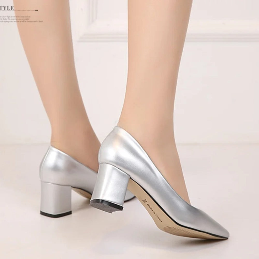 Escarpin argent femme