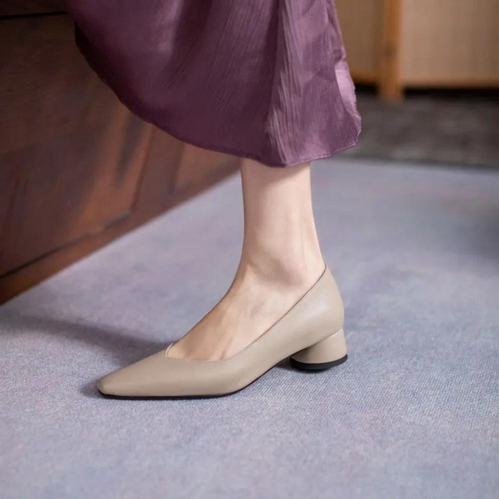 Escarpin femme camel