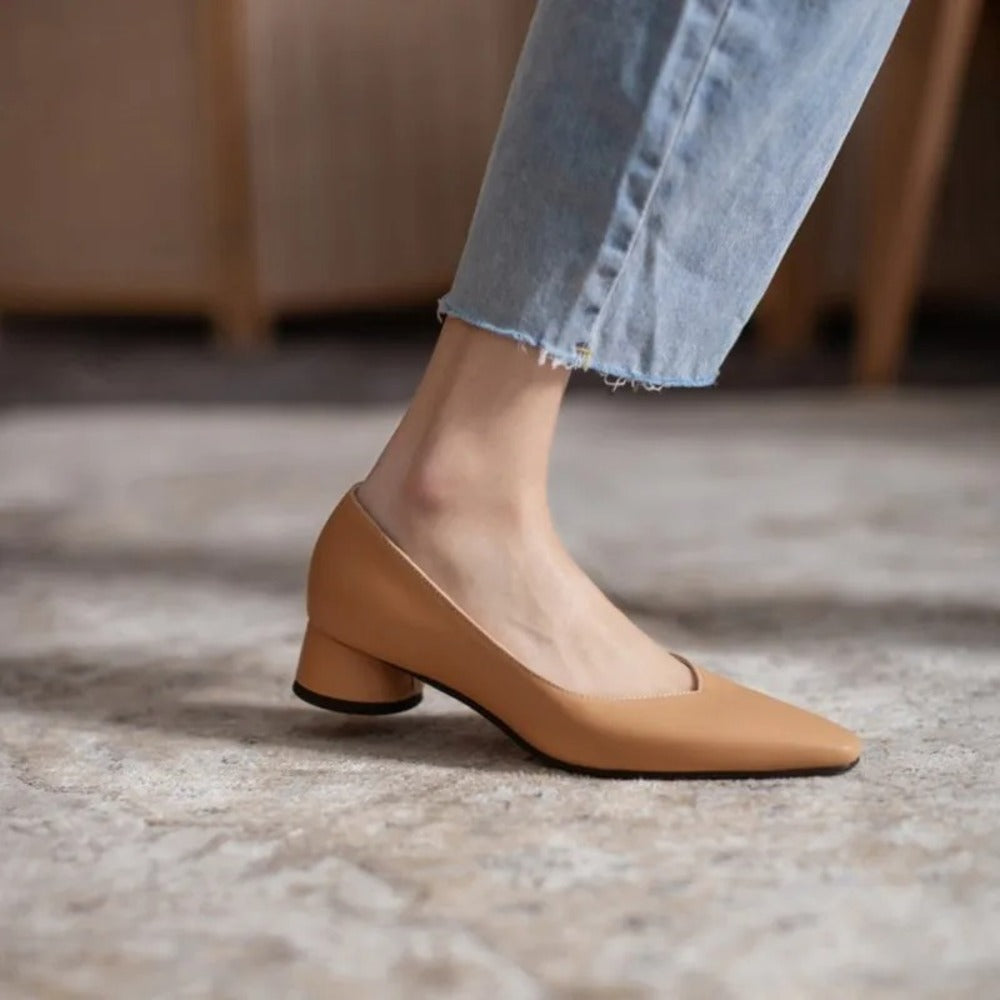 Escarpin femme camel