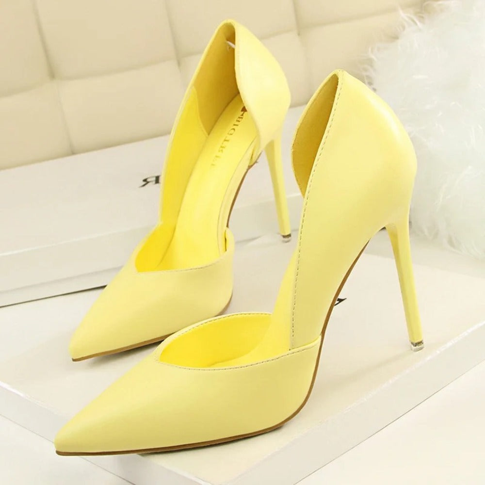 Escarpin jaune femme
