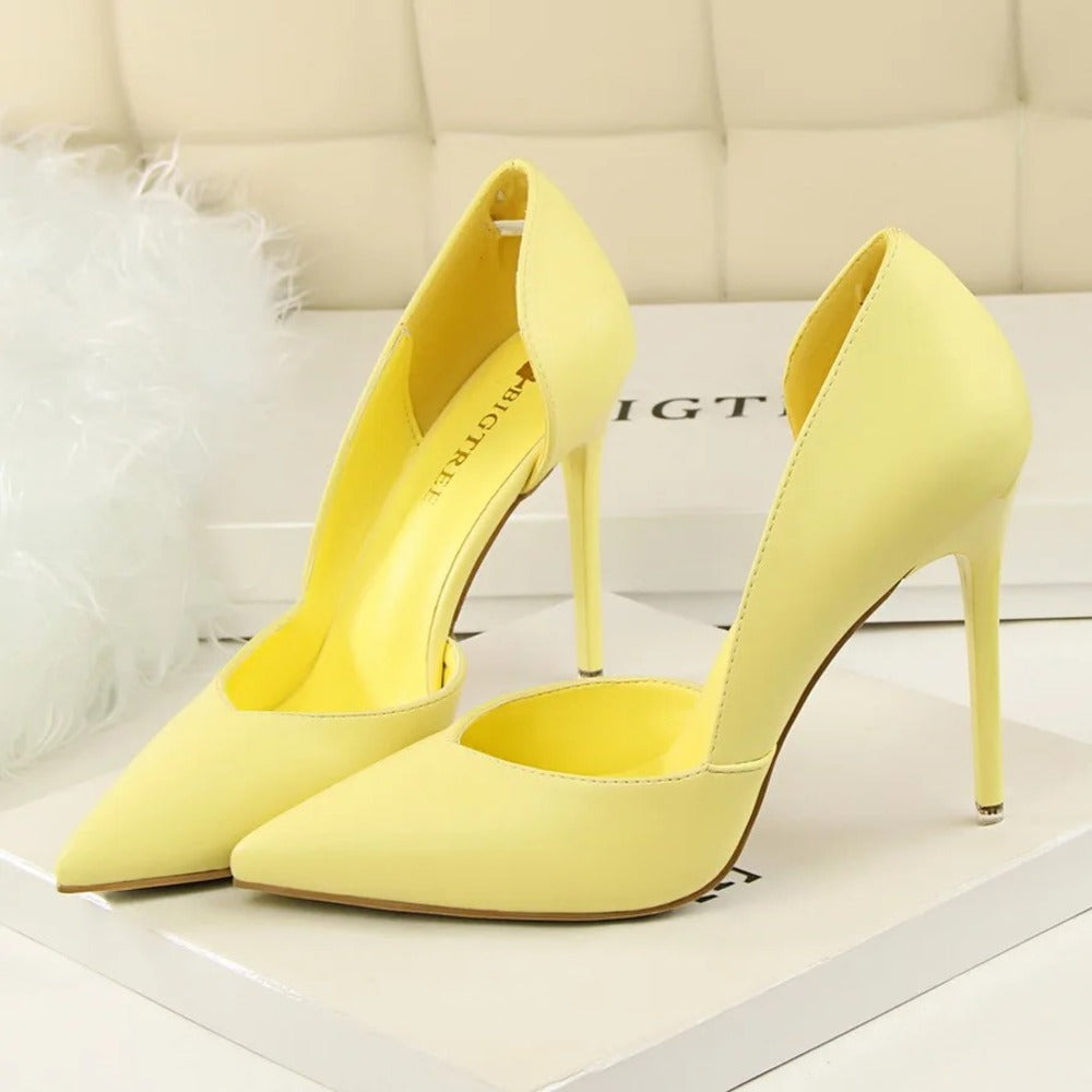Escarpin jaune femme