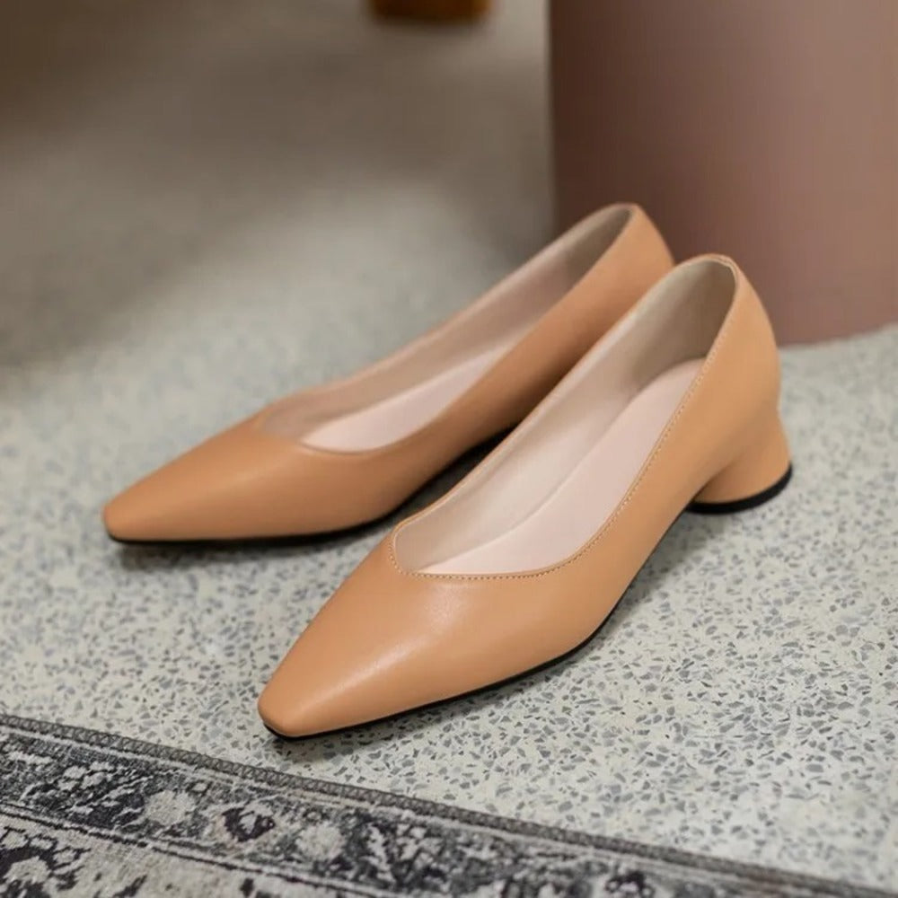 Escarpin femme camel