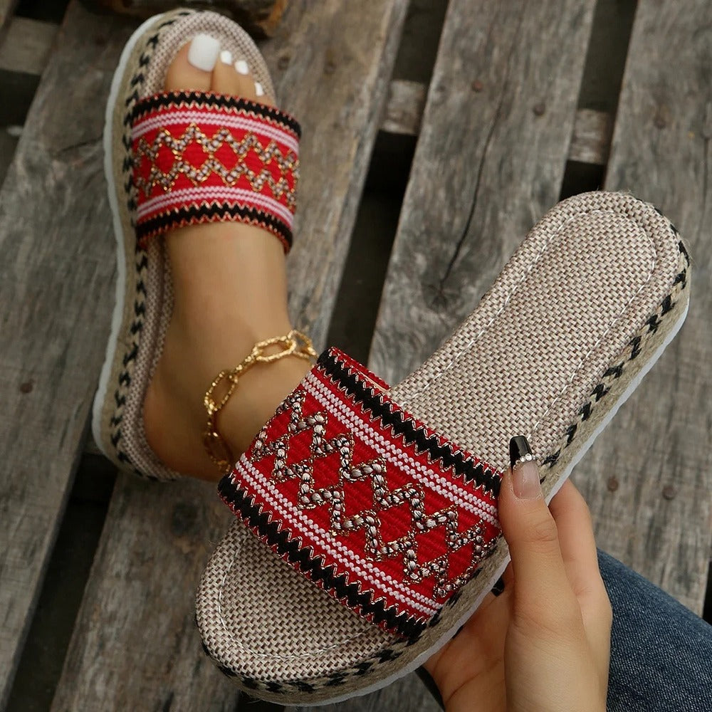 Espadrilles ouvertes compensées femme