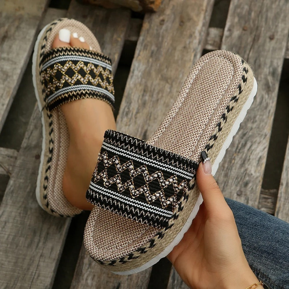 Espadrilles ouvertes compensées femme