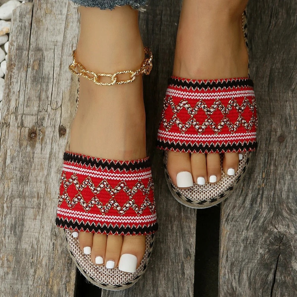 Espadrilles ouvertes compensées femme