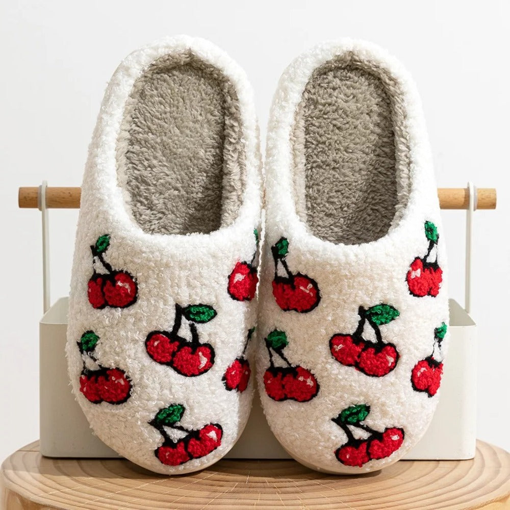 Pantoufle femme cerise pas cher