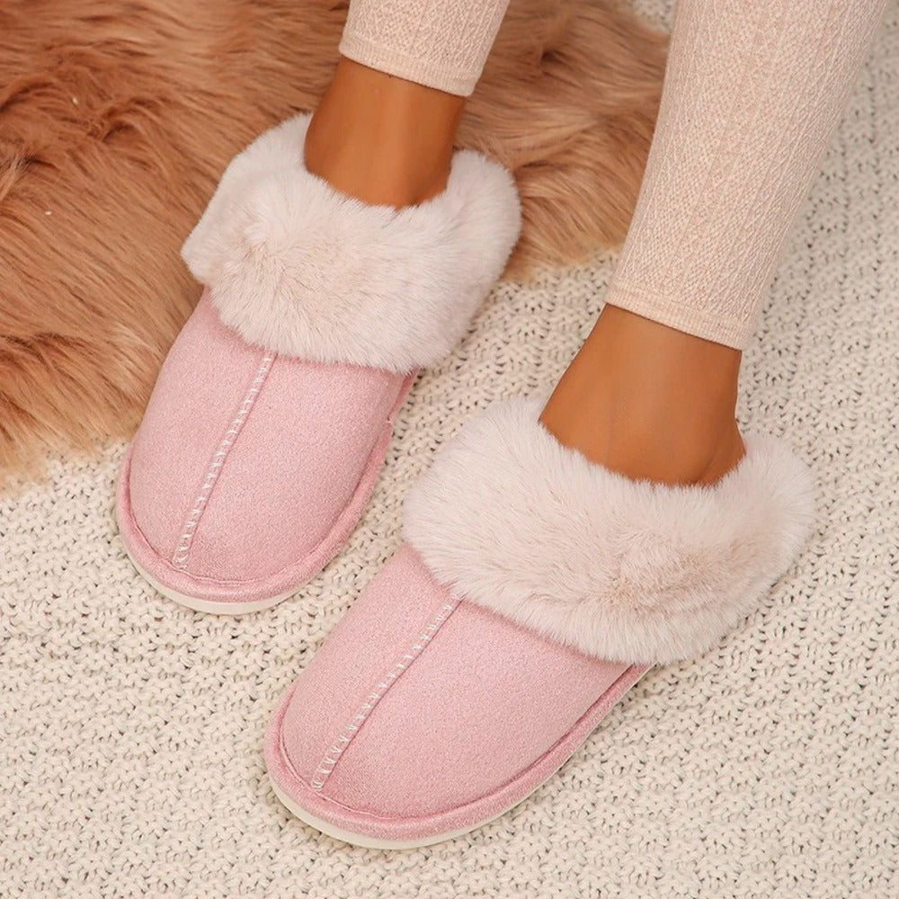 Pantoufles fourrées femme
