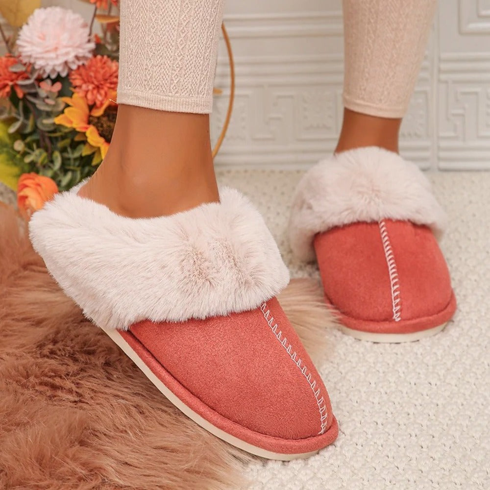 Pantoufles fourrées femme