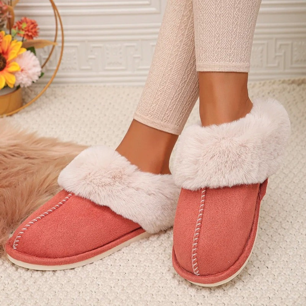 Pantoufles fourrées femme