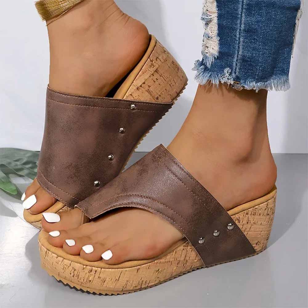 Sandale marron cuir femme