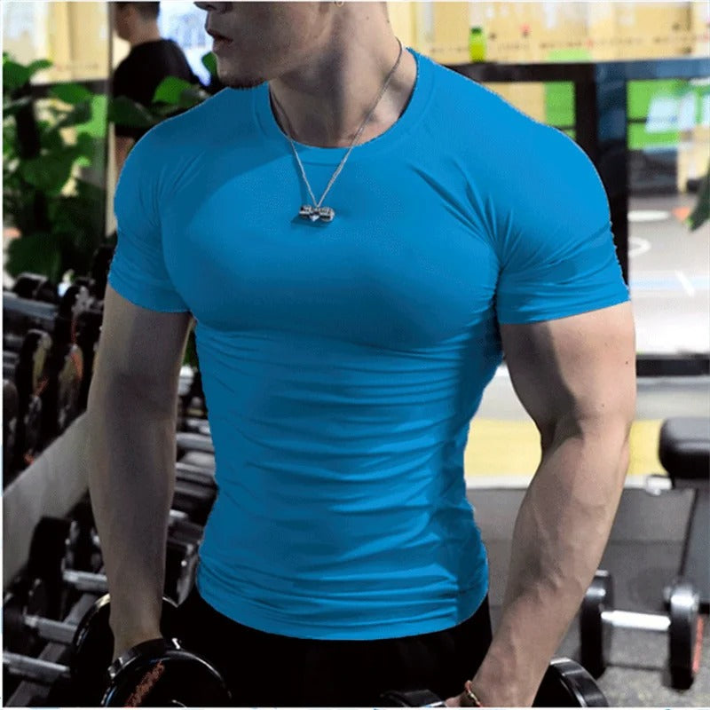 T shirt compression blanc