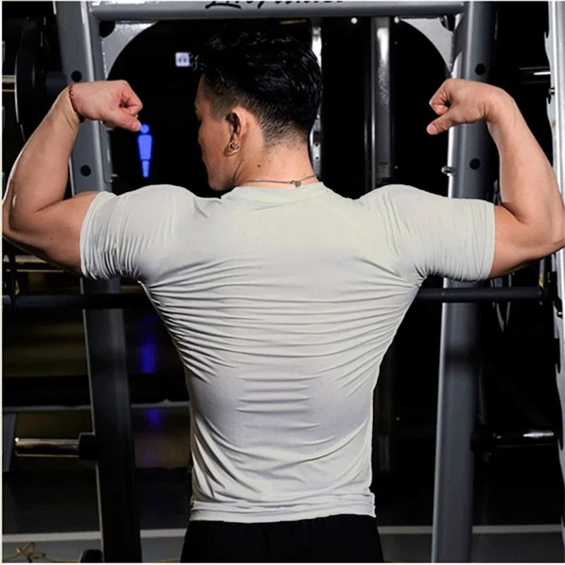 T shirt compression blanc