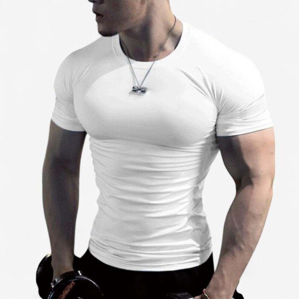 T shirt compression blanc