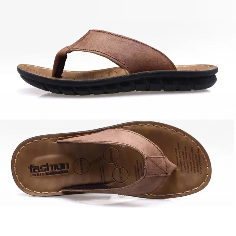 Tongs en similicuir pour homme