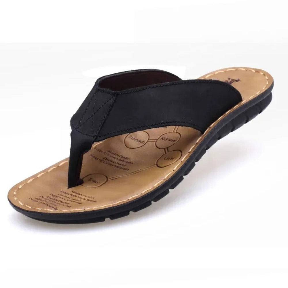 Tongs en similicuir pour homme