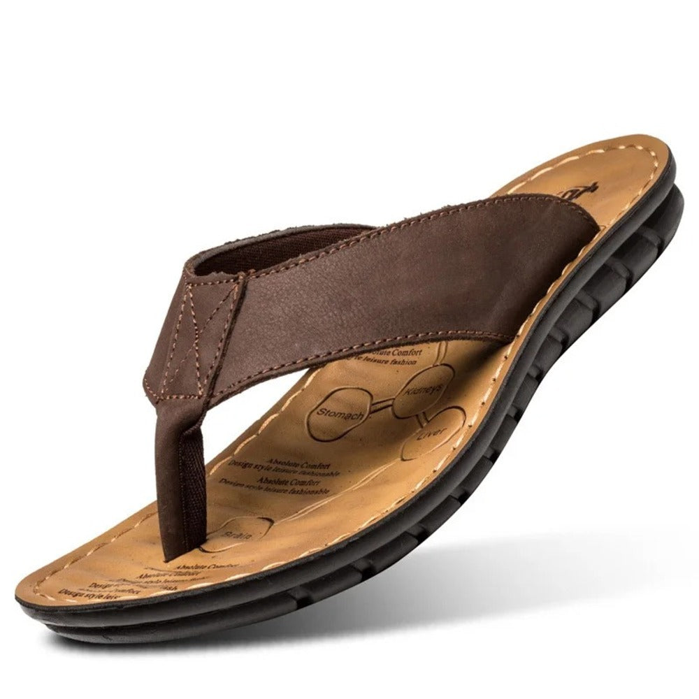 Tongs en similicuir pour homme